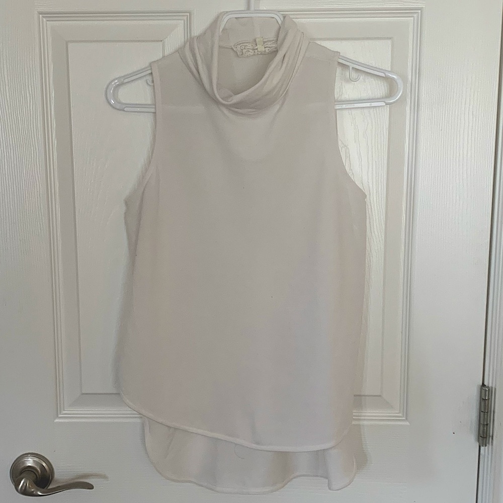Pink Martini - Sleeveless White Cowl Neck